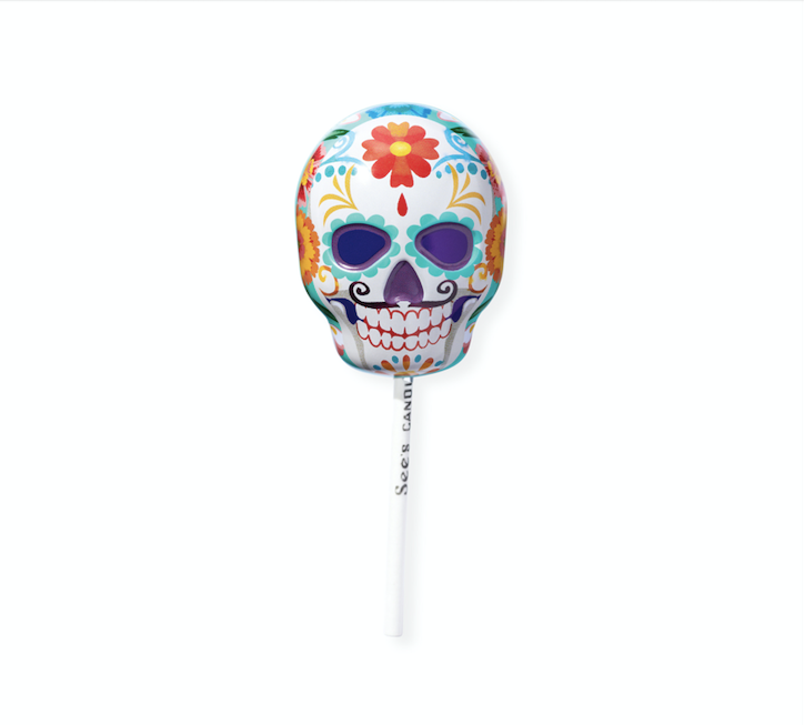 Blue Skull Halloween Lollypop Tin