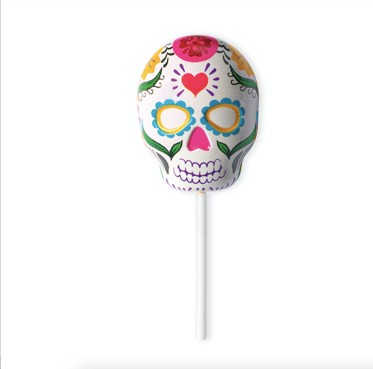 Purple Skull Halloween Lollypop Tin